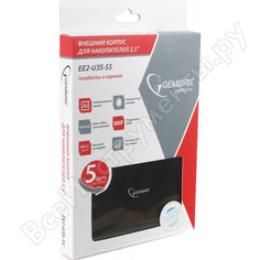 Внешний корпус gembird 2.5" usb 3.0 sata алюминий черный ee2-u3s-55