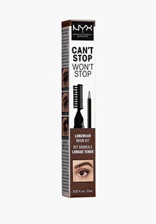 Тинт для бровей Nyx Professional Makeup Cant Stop Wont Stop Longwear Brow Ink Kit, Brunette, 8 мл