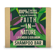 Шампунь для волос FAITH IN NATURE с экстрактами лаванды и герани твердый 85 г