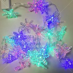 Гирлянда Космос Снежинка KOC_GIR30LEDSNOW_RGB, 30 ламп, 4.4 м, мультиколор