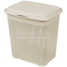 Корзина для белья, 40 л, Idea Вязание М2602 белый ротанг