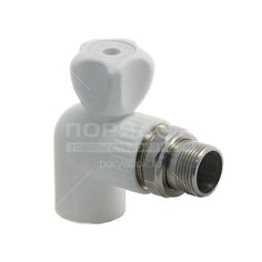 Кран полипропиленовый для радиатора Kalde Q25 угловой 3/4", 25 мм