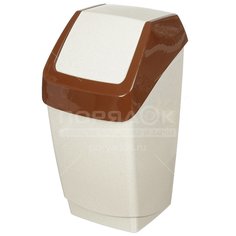 Мусорный контейнер, 7 л, с подвесной крышкой Idea ХАПС М 2470 бежевый мрамор