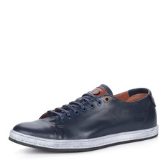 Кеды Синие кеды из кожи на белой подошве Francesco Donni