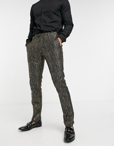 Черно-золотистые брюки Twisted Tailor-Черный
