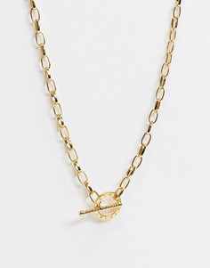 Позолоченное ожерелье с T-образной застежкой с кристаллами Olivia Burton-Золотой