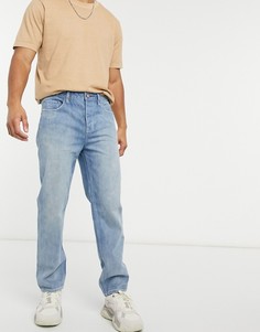 Светлые винтажные укороченные джинсы прямого кроя ASOS DESIGN-Синий