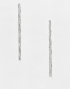 Серьги с подвесками в 3 ряда и кристаллами Swarovski от Krystal London-Очистить
