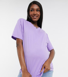 Футболка в стиле oversized фиолетового цвета ASOS DESIGN Maternity-Фиолетовый