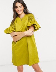 Платье мини лаймового цвета Ted Baker-Зеленый