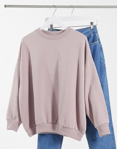 Уютный свитшот-кокон в стиле oversized серо-коричневого цвета ASOS DESIGN-Розовый