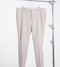 Светло-бежевые зауженные брюки Topman Big & Tall-Neutral