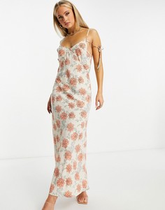 Платье-комбинация макси с цветочным принтом Ivy Revel Bias-Мульти Ivyrevel