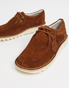 Светло-коричневые замшевые туфли дерби в стиле casual Kickers kick wall Lo-Коричневый