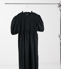 Черное свободное платье мини со сборками и пышными рукавами Outrageous Fortune Maternity-Черный