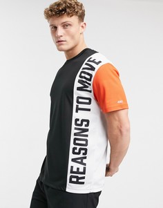 Спортивная футболка для фитнеса с контрастными вставками ASOS 4505-Черный