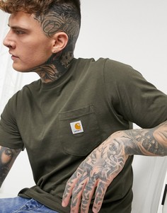 Футболка цвета хаки с карманом Carhartt WIP-Зеленый
