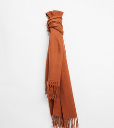 Широкий шарф шоколадного цвета в стиле унисекс Reclaimed Vintage-Коричневый