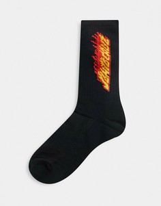 Черные носки с огненной полоской Santa Cruz-Черный
