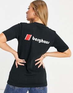 Черная футболка с логотипом на груди и спине Berghaus Heritage-Белый