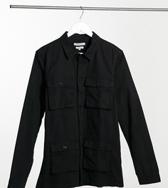 Черная рубашка в стиле милитари от комплекта Another Influence Tall-Черный