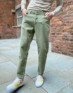 Классические джинсы из неэластичного вельвета цвета хаки ASOS DESIGN-Зеленый