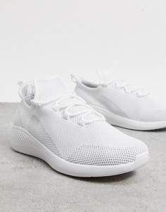 Белые кроссовки для бега с трикотажным верхом ASOS DESIGN-Белый