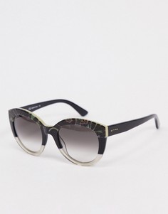 Круглые солнцезащитные очки черного цвета с мраморным эффектом Etro-Черный