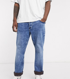 Синие выбеленные джинсы узкого кроя Only & Sons Plus-Серый