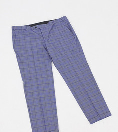 Синие супероблегающие строгие брюки в клетку Jack & Jones Premium Plus-Синий