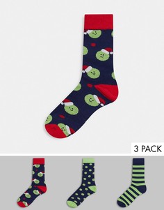 Набор из 3 пар носков с принтом в подарочной упаковке Loungeable-Мульти
