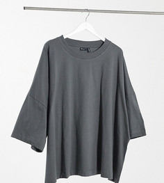 Oversized-футболка серого цвета ASOS DESIGN Curve-Серый