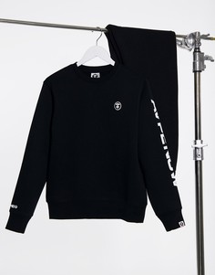 Черный флисовый свитшот AAPE By A Bathing Ape