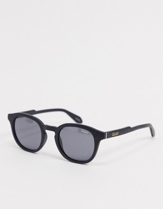 Мужские круглые солнцезащитные очки в черной оправе Quay Walk On-Черный