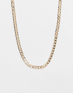 Золотистое ожерелье-цепочка с массивными звеньями Topshop-Золотой
