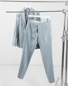 Серые бархатные брюки Moss London-Серый