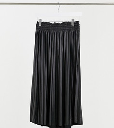Черная юбка миди из искусственной кожи с плиссировкой Vero Moda Tall Exclusive-Черный