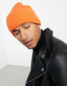 Оранжевая шапка-бини в стиле oversized ASOS DESIGN-Оранжевый