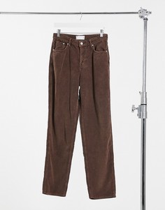 Свободные вельветовые джинсы коричневого цвета с выбеленным эффектом ASOS DESIGN-Мульти