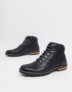 Черные кожаные походные ботинки на шнуровке Ben Sherman-Черный