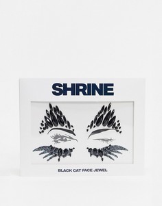 Черные стразы для лица Shrine Halloween Black Cat-Черный