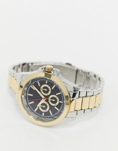 Часы с золотистым браслетом и синим циферблатом Topman-Золотой