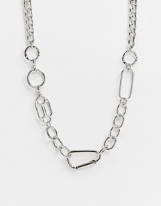 Серебристое ожерелье со комбинированными звеньями Uncommon Souls-Серебряный