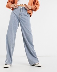 Голубые широкие джинсы с завышенной талией In The Style x Megan Mckenna-Синий
