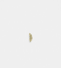 Серьга-гвоздик 6 мм из позолоченного серебра в виде листочка Kingsley Ryan-Золотистый