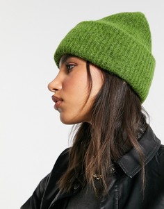 Зеленая вязаная шапка-бини Selected Femme-Зеленый