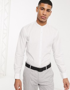 Однотонная приталенная рубашка с воротником на пуговицах French Connection-Белый