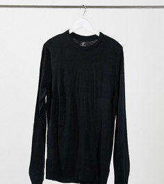 Черный джемпер с круглым вырезом Threadbare Tall