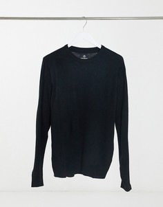 Черный джемпер с круглым вырезом Threadbare