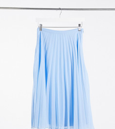 Голубая плиссированная юбка миди ASOS DESIGN Petite-Синий